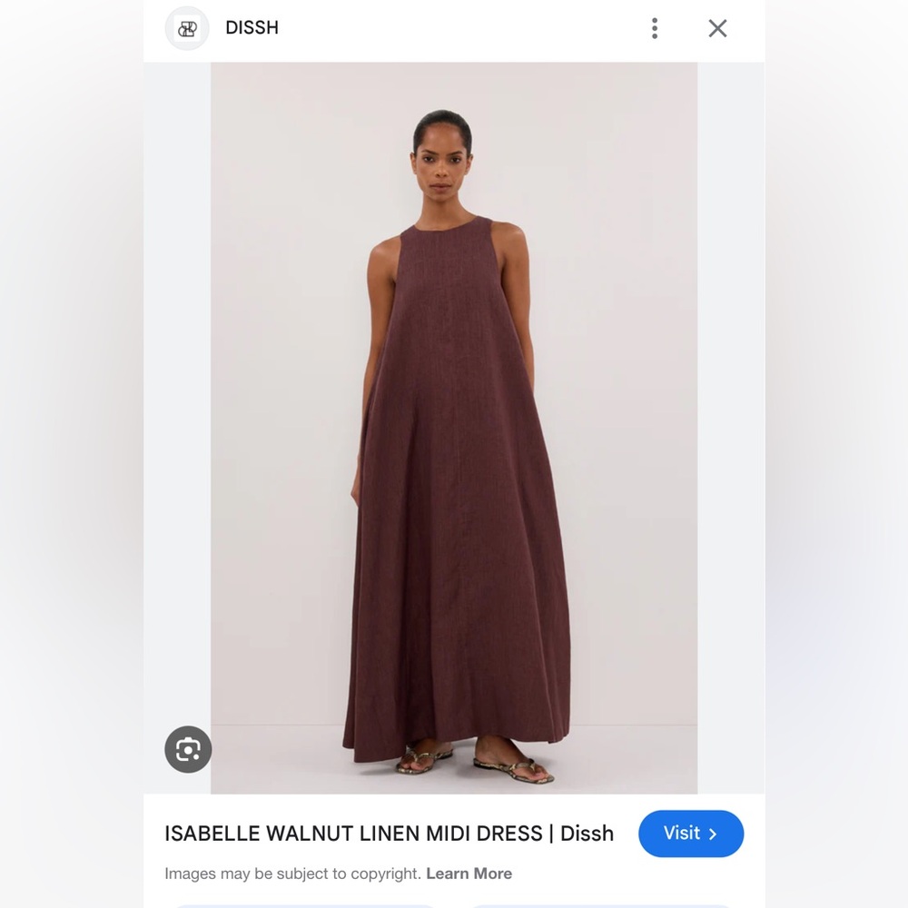 DISSH Isabelle Walnut Brown Linen Dress